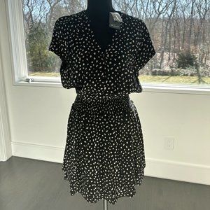 Rails Karla Black Ivory Smocked Waist Tiered Mini Dress size small New with Tags
